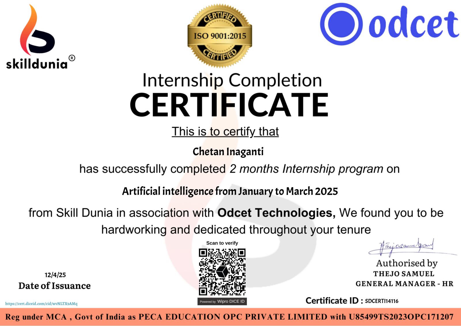 ICC Certificate