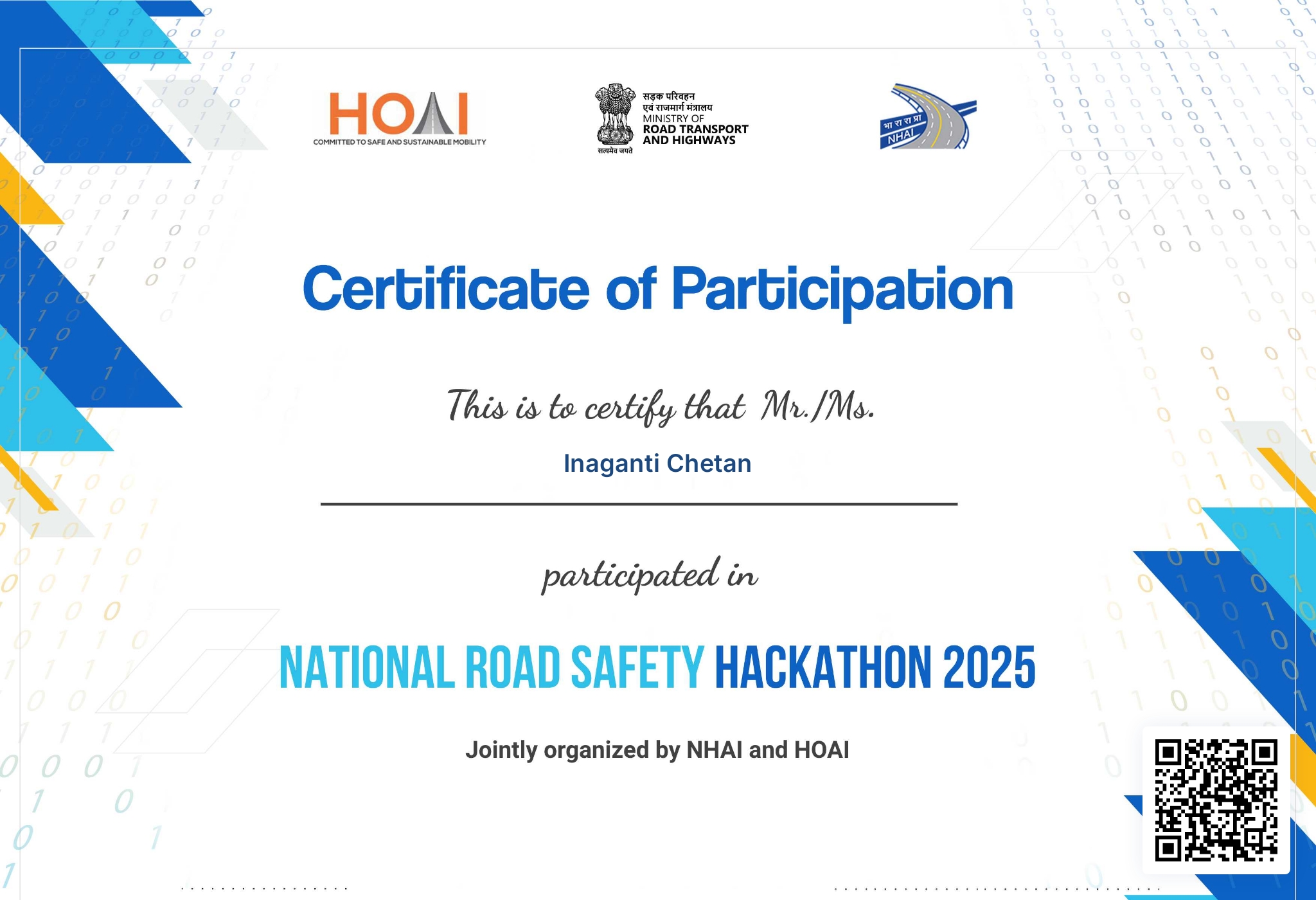 National Road Safety Hackathon